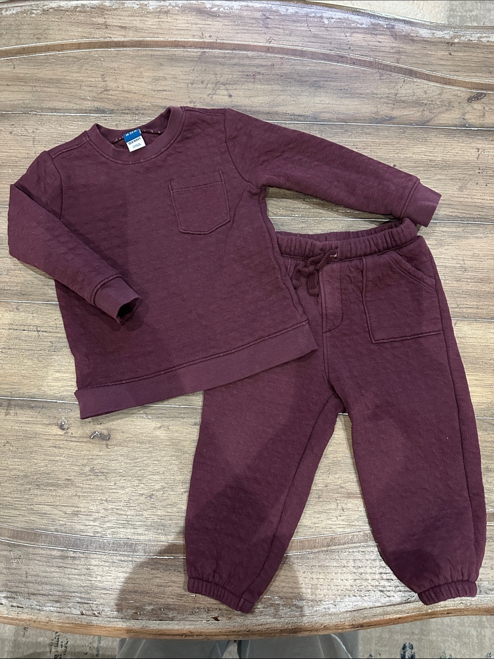 Old Navy Toddlers Maroon Sweatshirt & Jogger Set